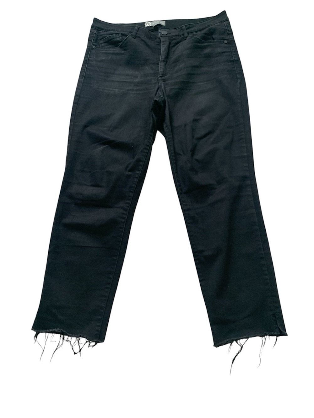 Wit & Wisdom Black Straight-Leg Jeans with Raw Hem